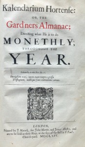 Title-page of Evelyn's 'Kalendarium Hortense'.