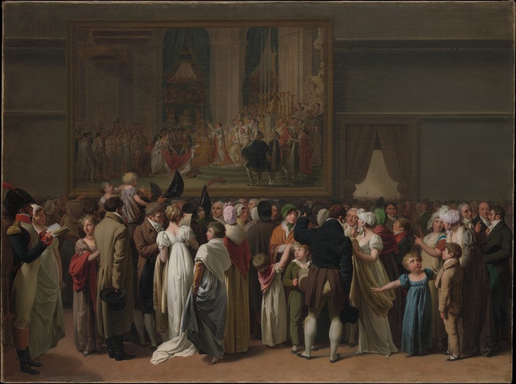 Painting showing the Public Viewing David’s "Coronation" at the Louvre