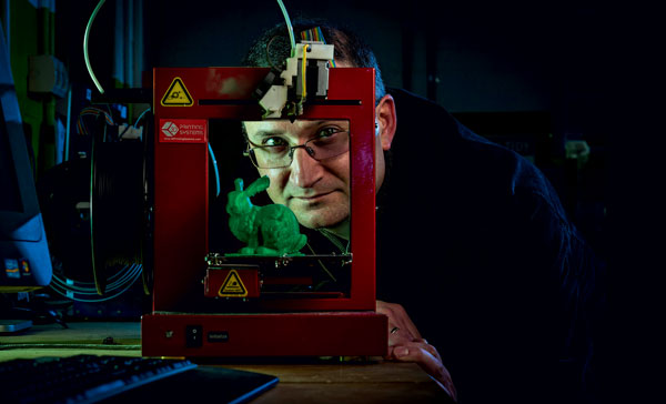 Amazing potential: Bernard Meade in the University's 3D workshop. Picture: Chris Hopkins