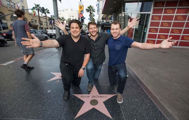 Robert Chislett, Joe Brukner and Charles Hopkins on the Hollywood Walk of Fame.