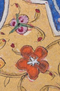 Close up photo of an illuminated manuscript