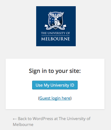 There are login options for University users, and guest users.