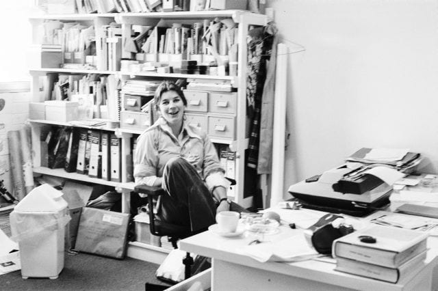 Meredith Rogers in Gallery Office, undated, George Paton Gallery Collection, 1990.0144 BWN/1,306 University of Melbourne Archives 