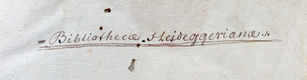 Heidegger collection inscription