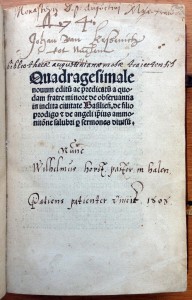 Title-page of the Quadragesimale
