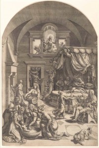 The Birth of John the Baptist (1547-1612); Baillieu Library Print Collection, the University of Melbourne. Gift of Dr J. Orde Poynton 1959.