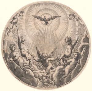 The Holy Spirit in Glory with Angels (1578); Baillieu Library Print Collection, the University of Melbourne. Gift of Dr J. Orde Poynton 1959