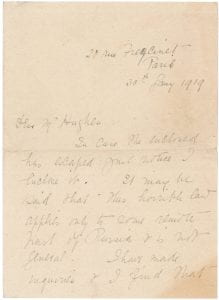 Emmeline Pankhurst to Billy Hughes, 30 January 1919