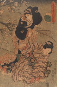 Utagawa Kunisada I, Right panel from triptych "The second month," (1829-42), colour woodblock, Gift of Marion and David Adams, 2015, Baillieu Library Print Collection, University of Melbourne