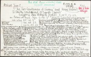 The Old View, index card