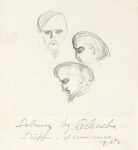Jaques-Émile Blanche (1861-1942), Claude Debussy, 1902. Graphite on paper. Grainger Museum collection, University of Melbourne