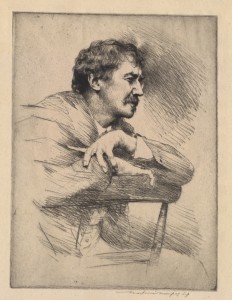 Mortimer Menpes(1855-1938), Whistler no. 11, 1912-1913. Etching and drypoint on paper. Grainger Museum collection, University of Melbourne