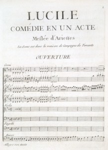 Opening of Grétry’s Lucile (Paris, 1769; LHD 052)