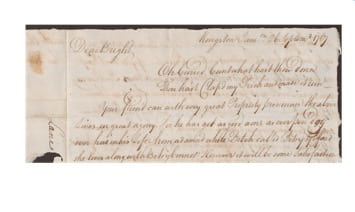 Figure 2. Letter from Lane to A. Bright, 26 September 1767