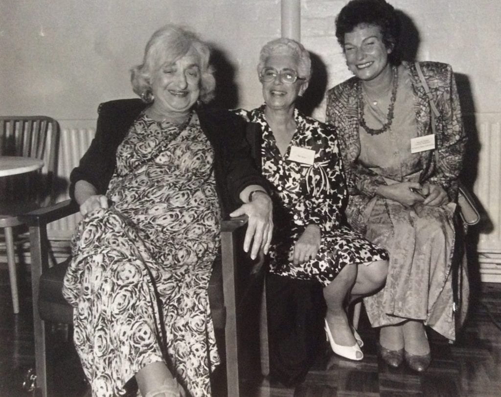 American feminist and writer Betty Friedan (left) with Fleur Spitzer (centre) and Dr Lorraine Dennerstein, Director of the Key Centre of Women's Health (right) at the opening of the Alma Unit for Women and Ageing in March, 1994. Alma Unit for Women and Ageing Archive, 2016.0037, University of Melbourne Archives.