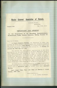 Call to Action: Urgent Mass Meeting to Discuss Employee Log of Claims. 20 August, 1912