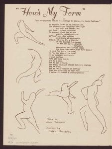 Page 10 of the 1947 edition contains a poem illustrated with drawings of lyrical dancers by Helen Maudsley