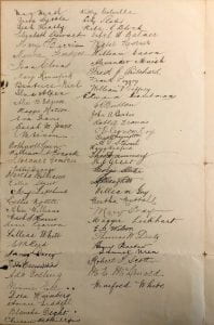 Back cover of a letter addressed to Frank Tate, signed by students at the Working Men’s College Melbourne, 22 June 1895