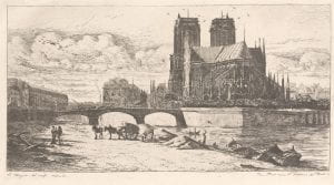 Charles Meryon, "The apse of Notre-Dame, Paris", Plate 21 from 'Eaux-Fortes sur Paris', (1850-61), etching.