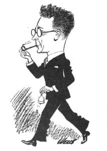 Caricature of Bell by Herald cartoonist, “Wells”