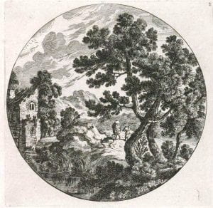 Cornelis Danckerts, Landscape with ruined mill (17th century)