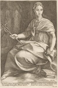 Hendrick Goltzius, Polyhymnia, Plate 8 from series 'The Nine Muses,' (1592), engraving.