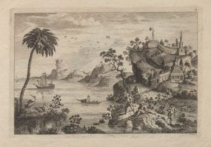 Attributed to John June after Augustin Heckel, Chinese Landskip 4, (1750-1760), etching.