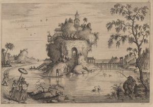 Attributed to John June after Augustin Heckel, Chinese Landskip 5, (1750-1760), etching.