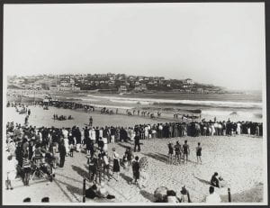 Competition of life savers, carnival Bondi Beach, 1933