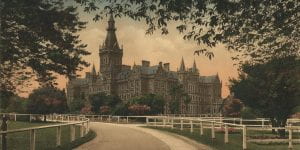 Hand coloured photograph of Ormond College, 1911