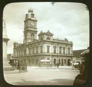 City Hall, Ballarat, glass lantern slide, John Henry Harvey, n.d.