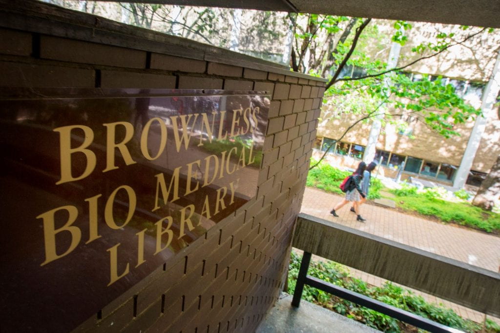 Brownless Biomedical Library sign 