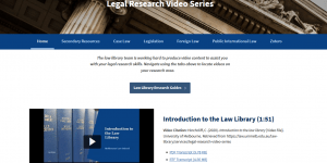 Screenshot of the Legal Research Videos Series homepage
