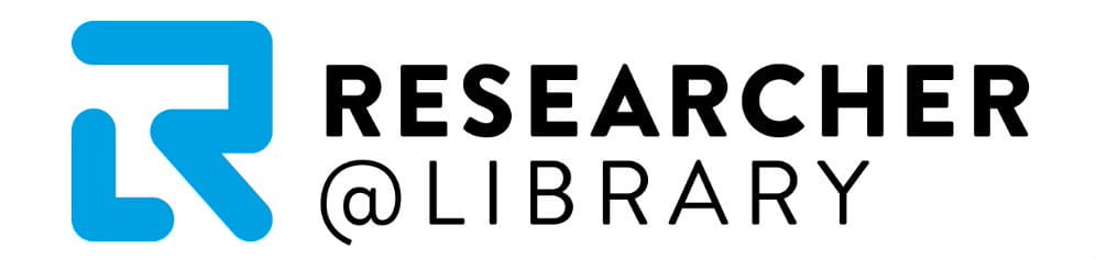 Researcher@Library logo, word Researcher with at character followed by word Library